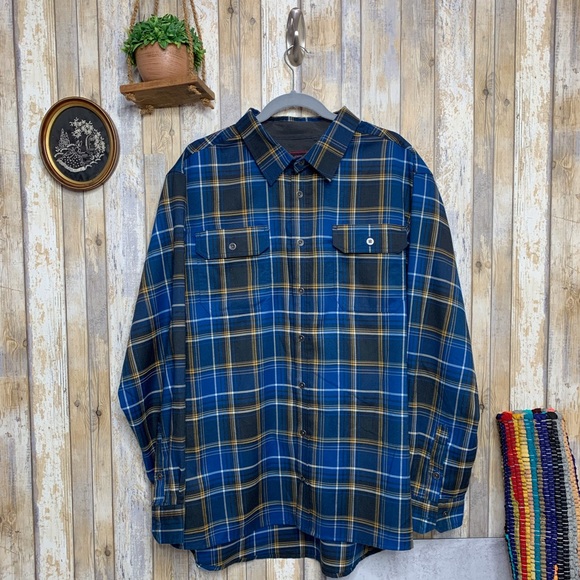SwissGear Other - SwissTech Blue Plaid Long Sleeve Button Down Top